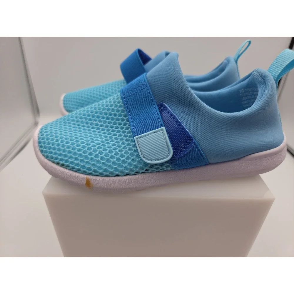 Toddler Size 10 Unisex Blue  Mesh Slip On Sneakers Hook Loop Lightweight